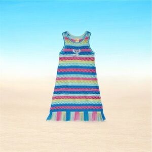 Disney Stitch Crochet With Fringe Hem Dress 4T NWT